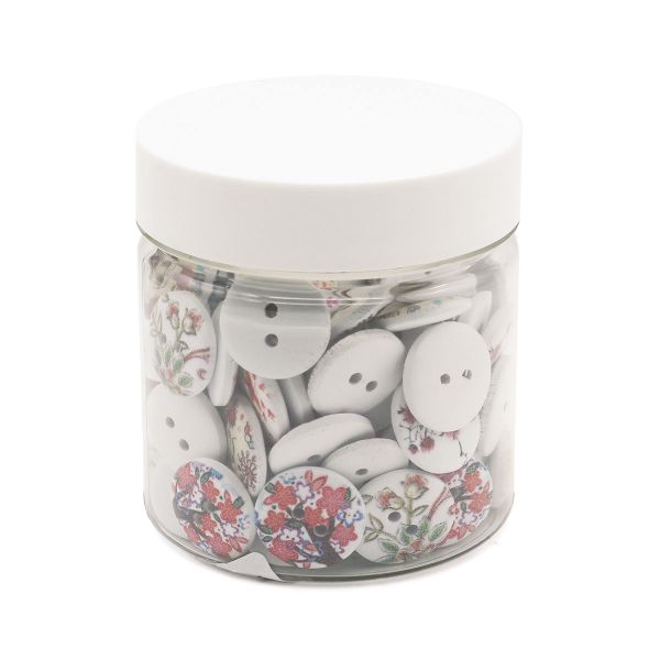 Украшения декоративные пуговицы деревянные Цветы №9, 15-18 мм, 100 шт