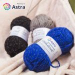 Пряжа Astra Premium (Астра Премиум) Светлячок светоотражающая (Reflective) / уп.2 мот. по 100 г, 90м, 600 синий