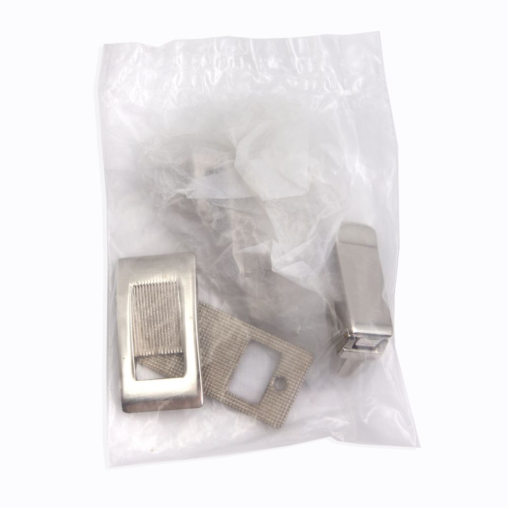 Застежка декоративная металл 24х47 мм, никель, 2 шт