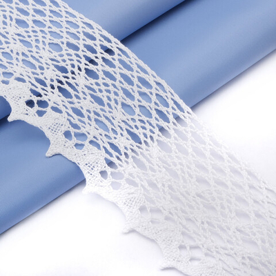 Кружево вязаное (тесьма) хлопковое 55 мм / 25 метров, рис.55.01.180 (белый) С3749Г17