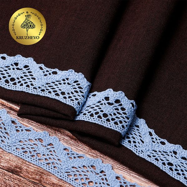 Кружево вязаное (тесьма) 30 мм / 10 метров, TBY-5234 цв.23 голубой, Kruzhevo