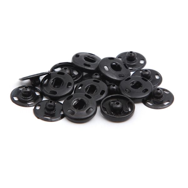 Кнопка пришивная металл ⌀12.0 мм, черный, 6 шт, Pony
