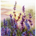 Набор для вышивания нитками МП Студия, Цветущая лаванда 20х20см