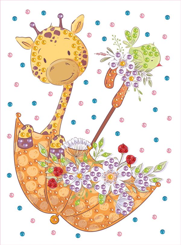 Мозаика 19.5х26.5 см, №26 Симпатичный жирафик, Hobbius MDS-05