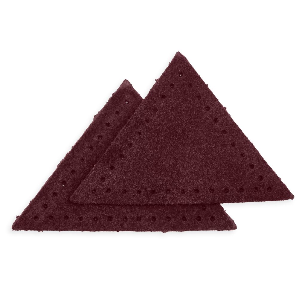 Заплатки пришивные из замши треугольник 5х5х5 см, с перфорацией, 2шт/уп, 31 бордовый, 59901