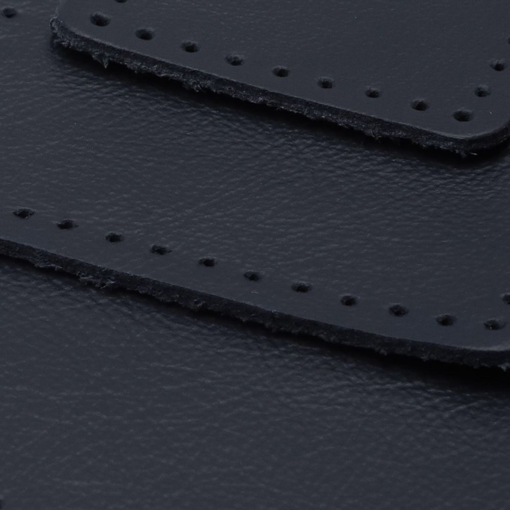 Набор заплаток пришивных из кожи, квадрат 4см, 6см и 8см, с перфорацией, 3 шт, 100% кожа (05 темно-синий), 9402