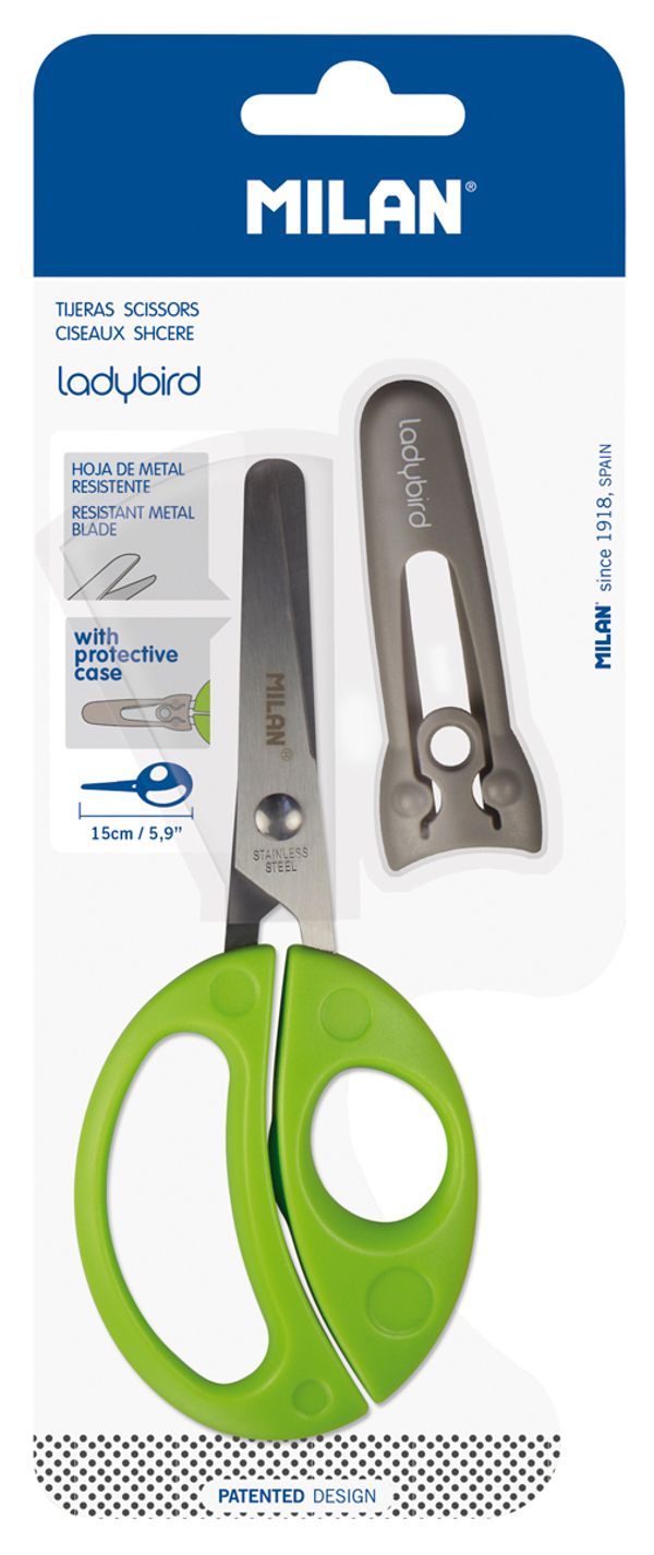 Ножницы универсальные детские 15 см, Milan Ladybird BWM10017