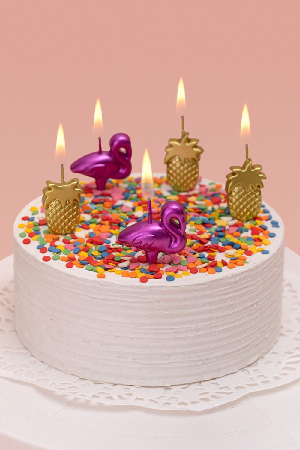 Набор свечей для торта 3.5 г, 12х5 шт, 02_ананасы и фламинго, Boomzee BCD-21