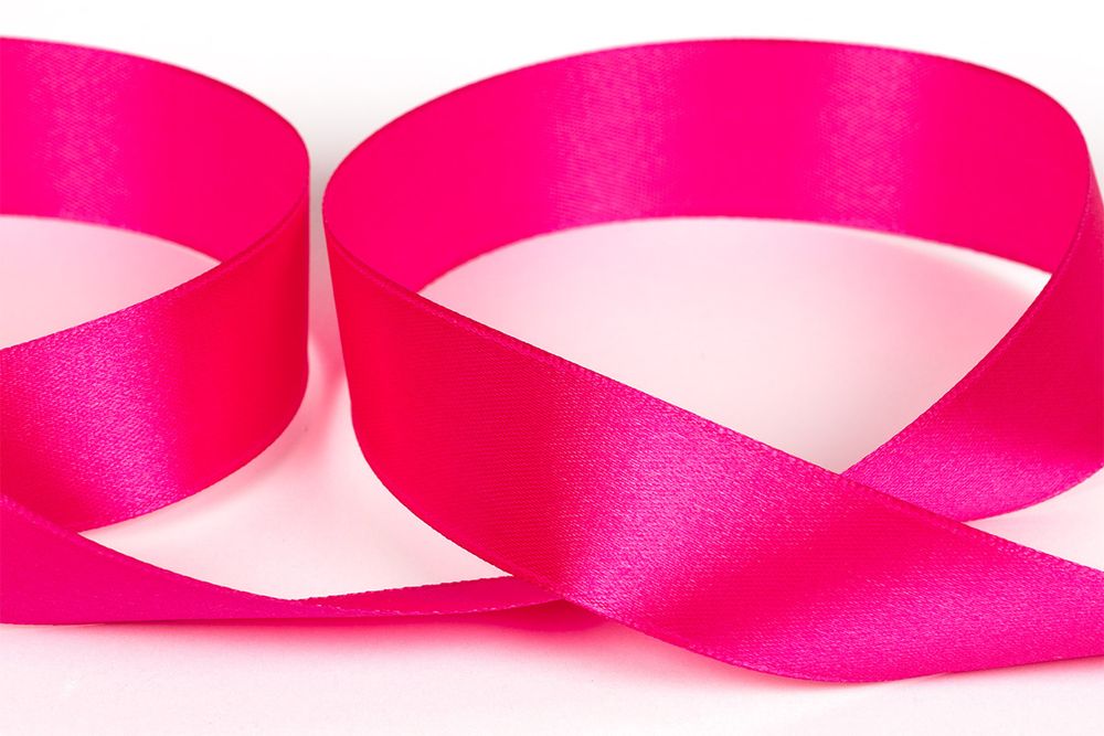 Лента атласная 1-сторонняя 25.0 мм / 33±2 метра, №514N(17-2435) фуксия(неон), Gamma
