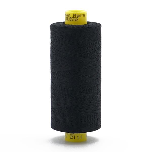 Нитка особо тонкая Gutermann Mara №150 (150/2), 1000 м, 713953, цв. 2111 ультра черный, 1 катушка