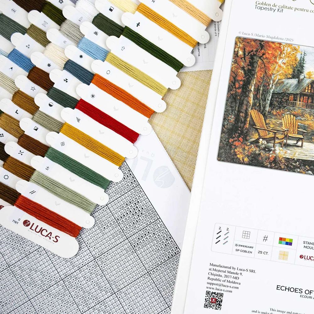 Набор для вышивания нитками Luca-S G716, гобелен Отголоски золотого сезона, 44х22см