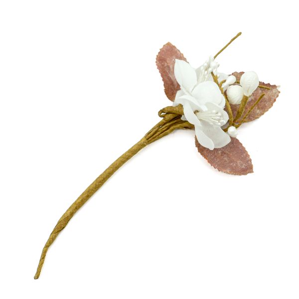 Цветы искусственные декоративные D3x3xH14см, 1шт, Астра, E01 белый