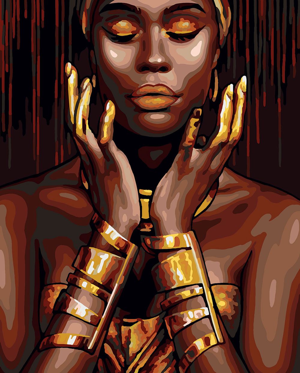 Картина по номерам Фрея, с поталью Золотая экзотика, 50х40 см