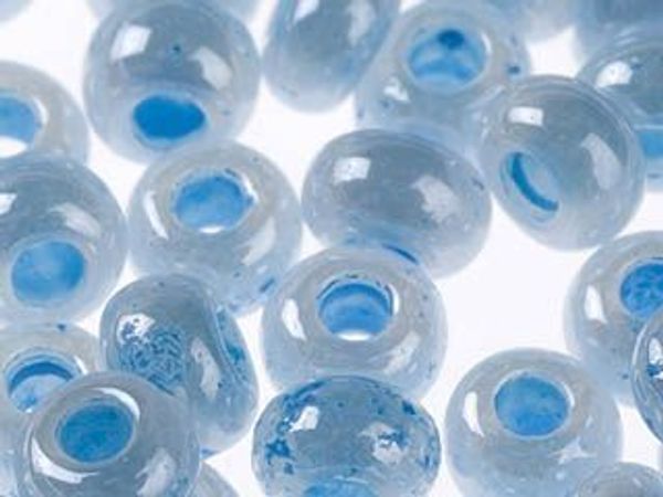 Бисер Preciosa 10/0 (2.3 мм), 50 г, алебастр с блест.покрытием и цв. центром, цв. 37365