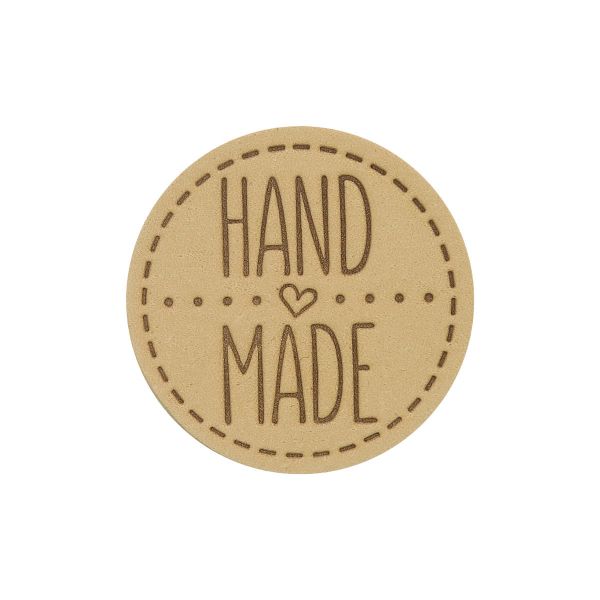 Термоаппликация из кожи Hand Made D4,5см, 100% кожа, 41 бежевый