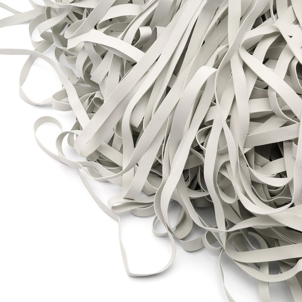 Резинка латексная гладкая 8.0 мм / 5 кг (≈ 775 метров), толщ. 0.6 мм, белый