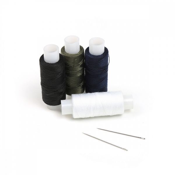 Швейные армированные нитки (набор) ПНК им.Кирова 45ЛЛ, 150 м / 4 кат. + иголка, Армейский, ассорти