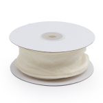 Лента декоративная с волнистым краем 38.0 мм / 18.29±1 метров, 100% органза, (02 молочный)