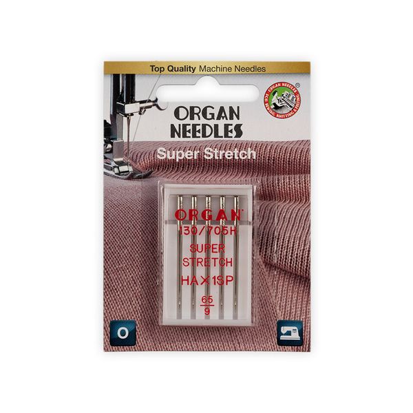 Иглы для швейных машин супер стрейч 130/705 H (HAx1SP), №65, 5 игл, 5435065BL 65, ORGAN