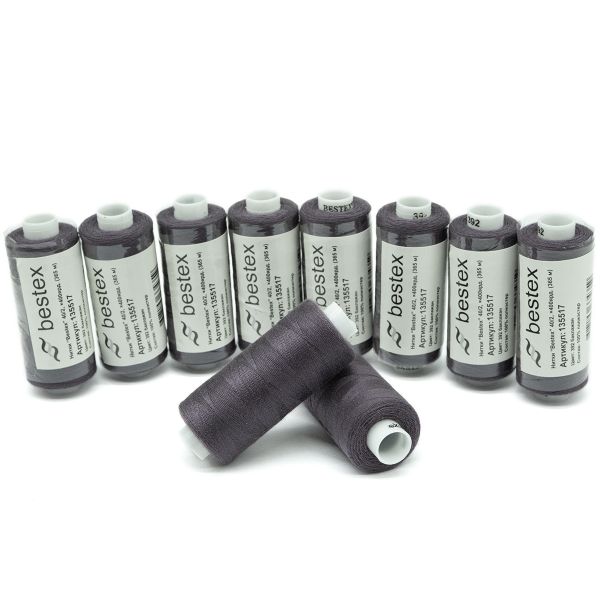 Нитки швейные бытовые Bestex 40/2, 365 м (400 ярд) / 10 кат., 392 коричнево-фиолетовый
