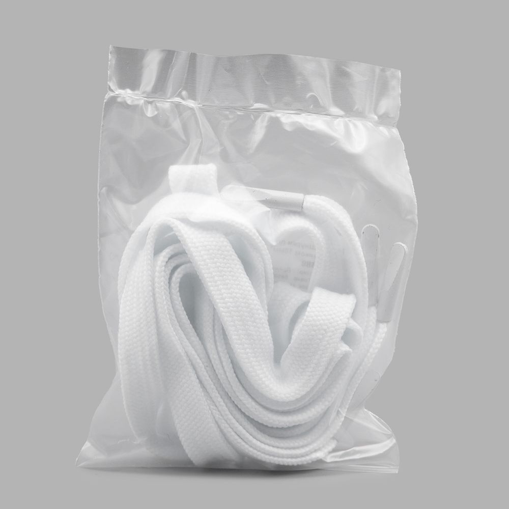 Шнурки плоские с металлическим наконечником 10.0 мм / 100 см, 1 пара (2 шт), белый, 6220-0134