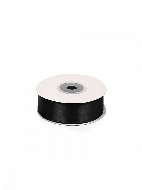 Лента атласная 1-сторонняя 25.0 мм / 22.5±1 метра, 3173 черный, Magic4Hobby