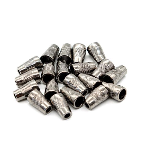 Наконечник для шнура металл колокол 16х10 мм, ⌀5.5/7.5 мм, (чер.никель), 20 шт