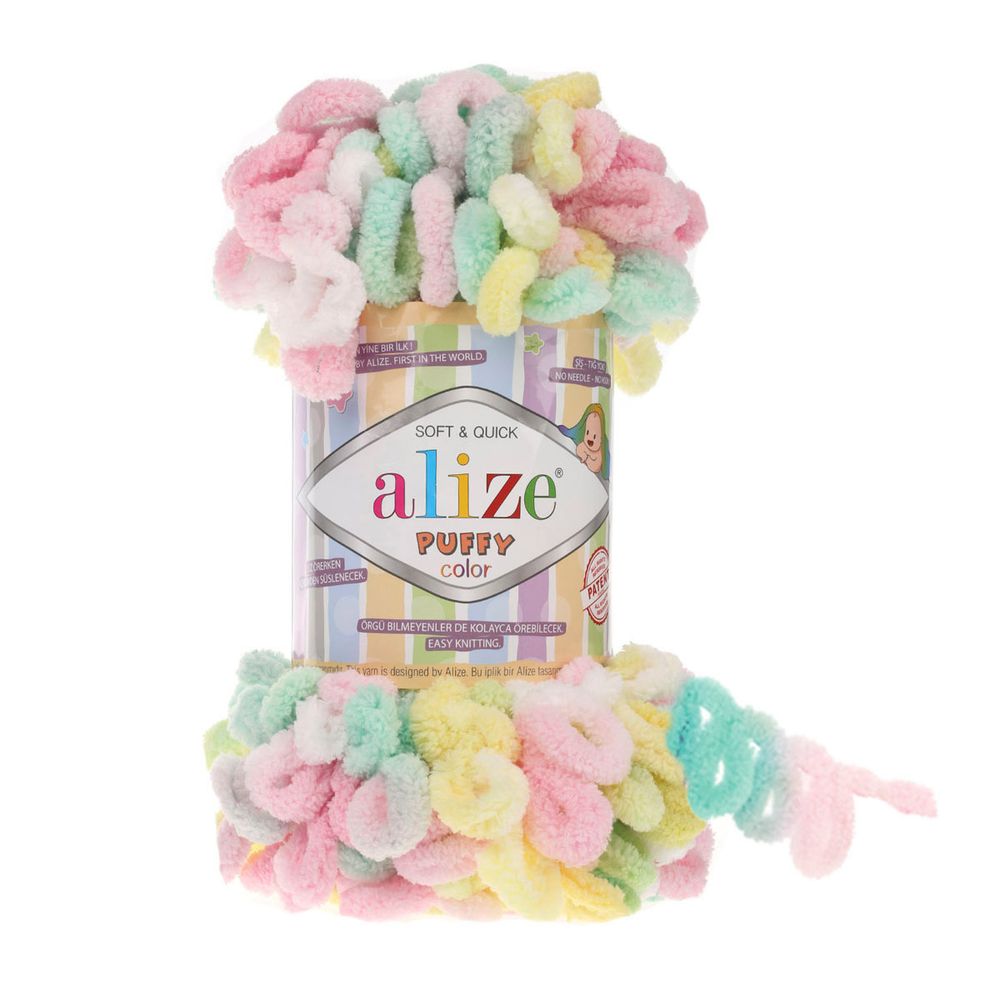 Пряжа Alize (Ализе) Puffy Color / уп.5 мот. по 100 г, 9м, 5862 секционный A