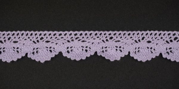 Кружево вязаное (тесьма) 16 мм цв.св.фиолетовый, Alfa, 25 метров, AF-129-027