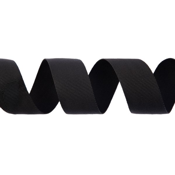 Стропа (ременная лента) 40 мм / 50 метров, толщ. 1.14 мм, [20 г/пог.м], 100% п/п, 00 черный, Gamma G-40 BL