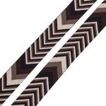 Стропа (ременная лента) 38 мм / 3 метра, [40 г/пог.м], с принтом 2-сторонняя, D159 коричневый/бежевый, 3Al354