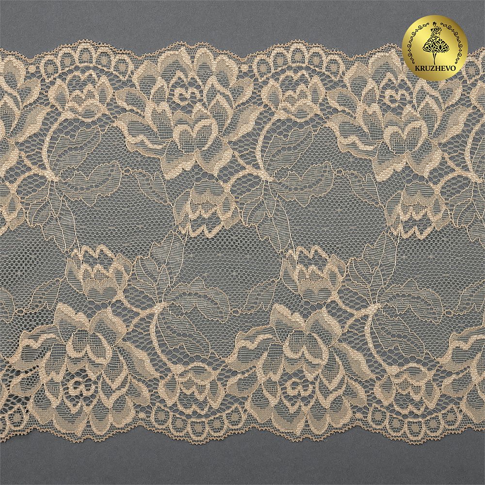 Кружево бельевое эластичное 180 мм / 3 метра, TBY.L838, цв.S180 бежевый