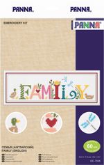 Набор для вышивания нитками Panna, Семья (английский), 34,5х11,5 см