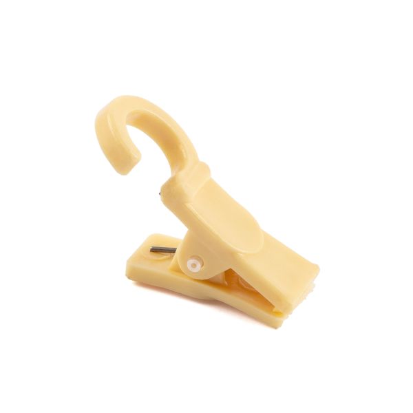 Зажим для штор с крючком 33х11 мм, 100 шт, св.бежевый, Gamma