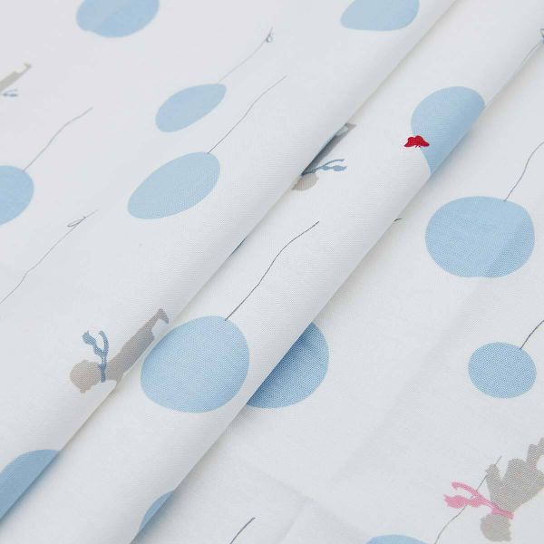Ткань коллекция Little Friends, 48х50см, 100% хлопок Gutermann (75 белый/голубые шарики), 647701