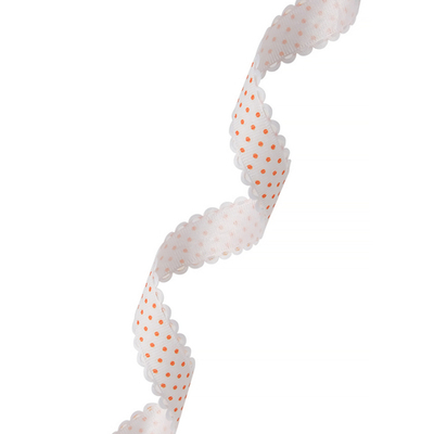 Лента декоративная Горох, 20.0 мм / 25±1 метров, (01 белый/оранжевый), YH97