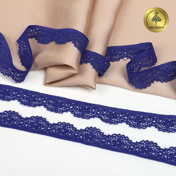 Кружево эластичное (стрейч) 8031 15мм цв.F223 синий ультрамарин, 50м, Kruzhevo