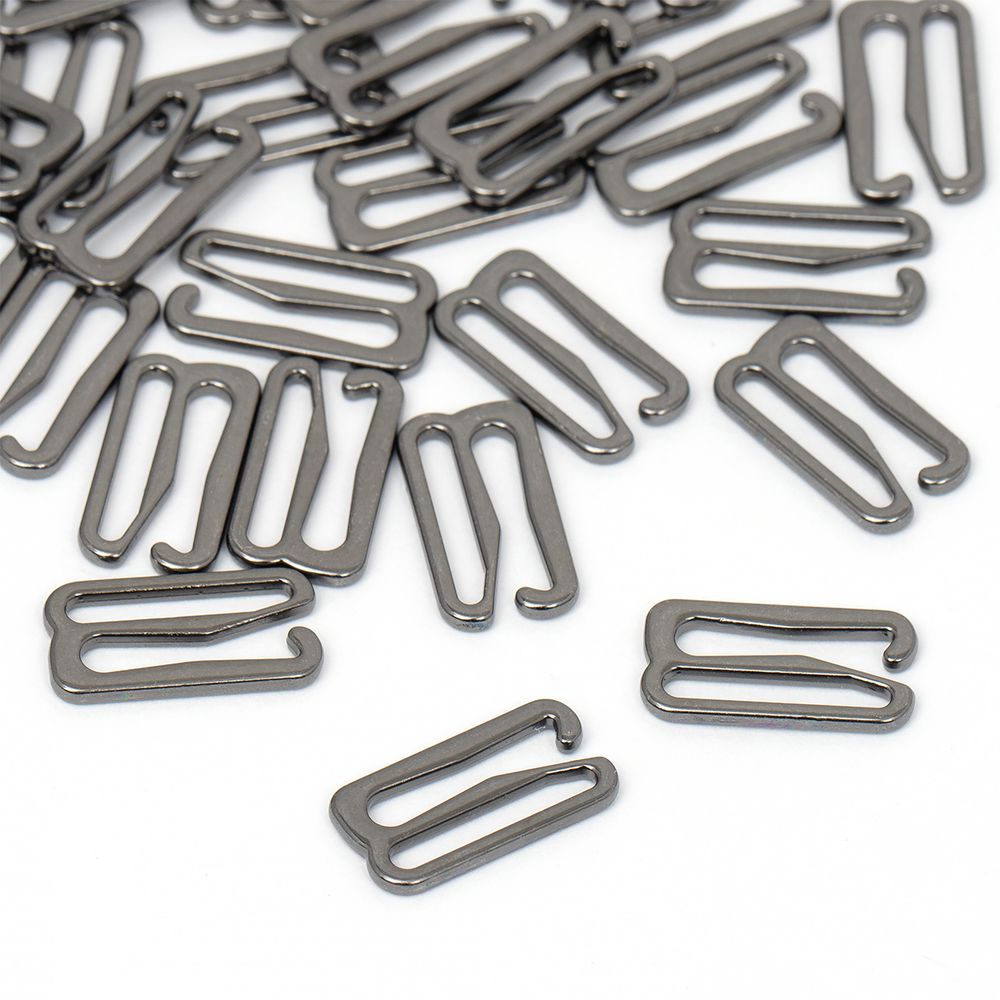 Крючки для купальника металл 15.0 мм, черный никель, 915.SW, 100 шт