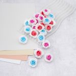 Цветочек-розочка из фоамирана 38 мм, микс №9, 3 цвета, 24 шт