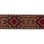 Лента (тесьма) жаккардовая 50.0 мм / 10±0.5 метров, черный/бордовый, Gamma TRJ-119(46)