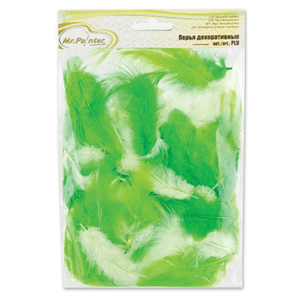 Перья декоративные 5-10 см, 5х3 г,±0.5 г, 09 Голубой (ассорти), Mr.Painter