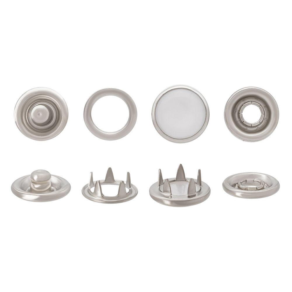 Кнопка рубашечная (джерси) жемчужинка перламутр ⌀10 мм, ≈1000 шт, металл, никель, 222P, Globus