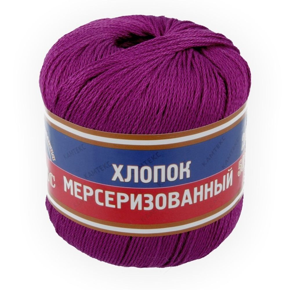 Пряжа Камтекс Хлопок мерсеризованный / уп.10 мот. по 50 г, 200 м, цв.191 цикламен