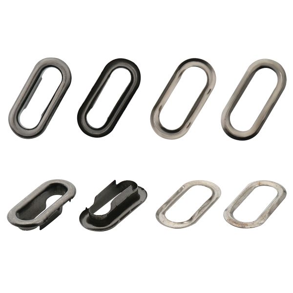 Люверсы металл овальные 24х8 (внутр.), 28х12 (внешн.), металл (≈1000 шт) New Star, чер.никель