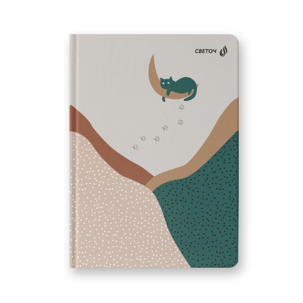 Бизнес-блокнот, мат. лам. + выбор. лак, тониров. блок, евроформат 64 л., 3 шт, французская клетка, На луне 000918, Светоч 64ББТ_93_5_0