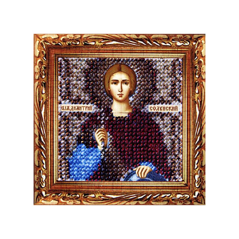 Вышивальная мозаика, Икона Св. Влкм. Кн. Дмитрий Солун, 6.5х6.5 см