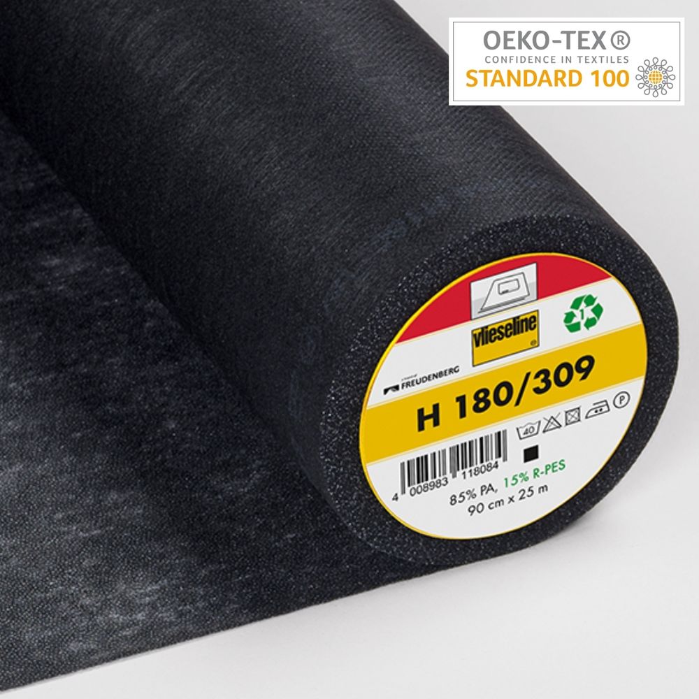 Флизелин клеевой H180, черный, 53379412, Freudenberg, 25 м