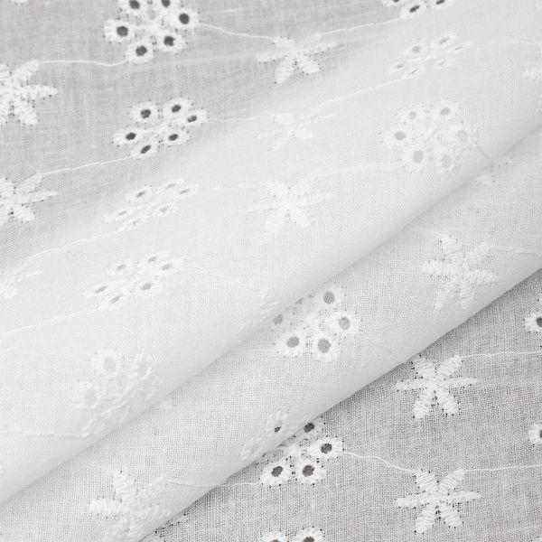 Ткань шитьё (прошва) 100 г/м², 150 см / 2 метра, TBY.Emb.1 белый