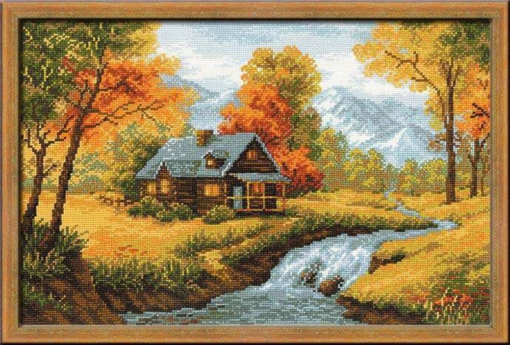 Алмазная (кристальная) мозаика Риолис, Осенний пейзаж 40х30 см
