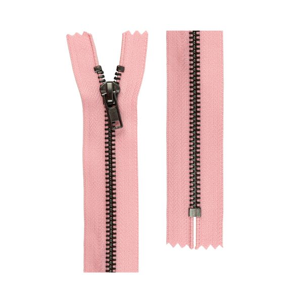 Молния металл Т5 (5 мм) 1 зам., разъем., 60 см, оксид (черный никель), 10 шт, №133 св.розовый, Gamma ZIP 5B